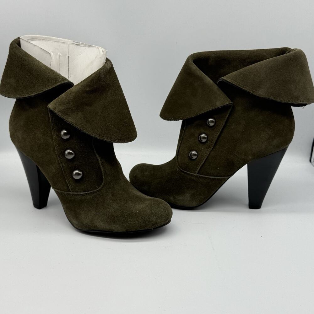 NWOB Mia DARK GREEN Suede Leather Boots DUKE Size 8 Womens Booties Witchy Goth - Picture 11 of 11